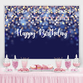Blau Funkeln Bokeh Glücklich Geburtstag Hintergrund Für Party